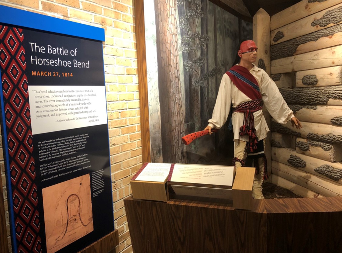 Indian museum display at horseshoe bend national military park 