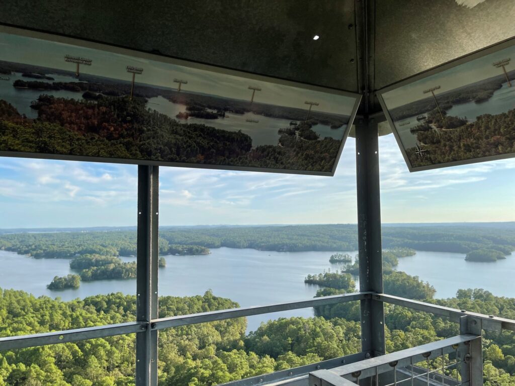 view from the top of smith mountain fire tower 