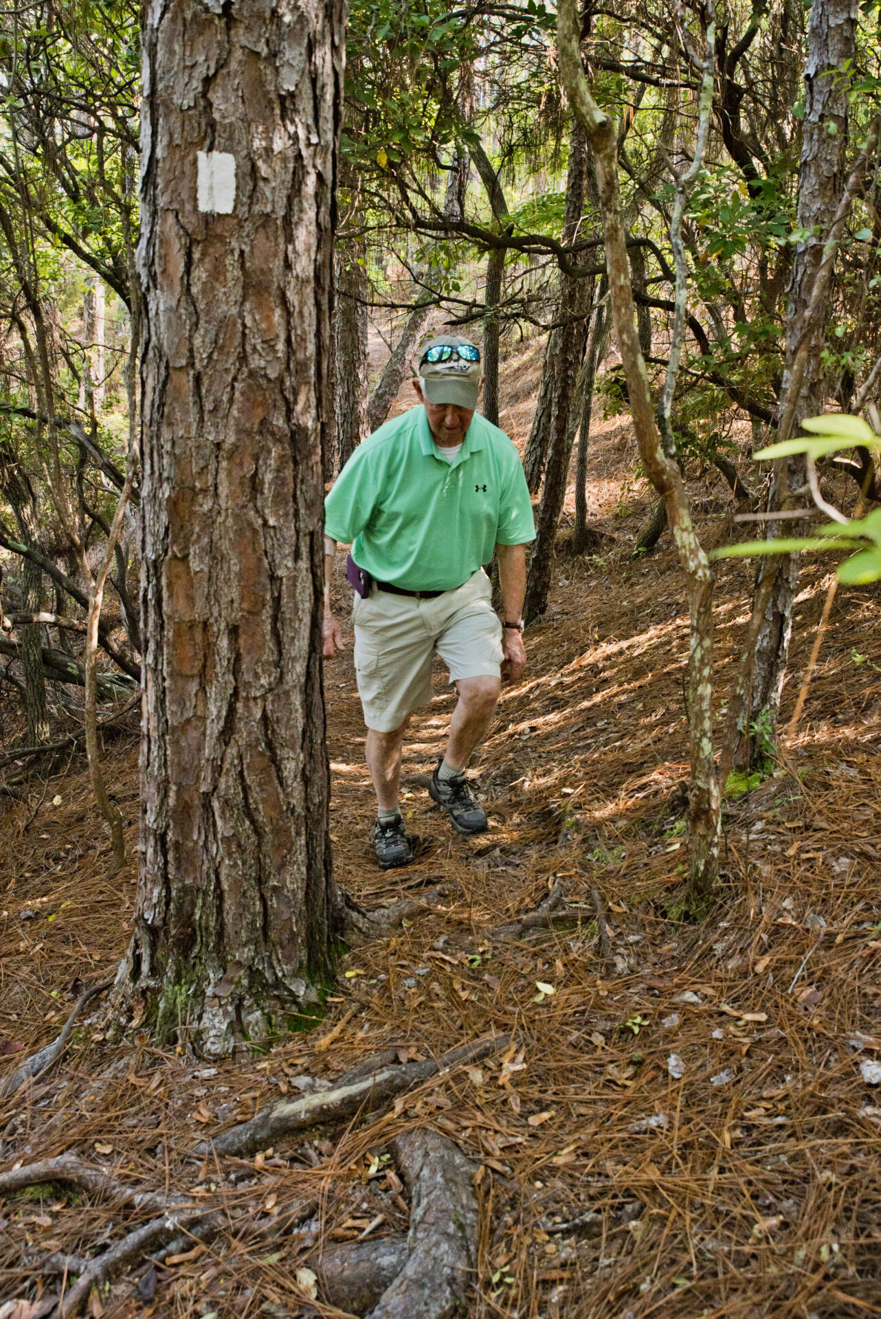 man hiking