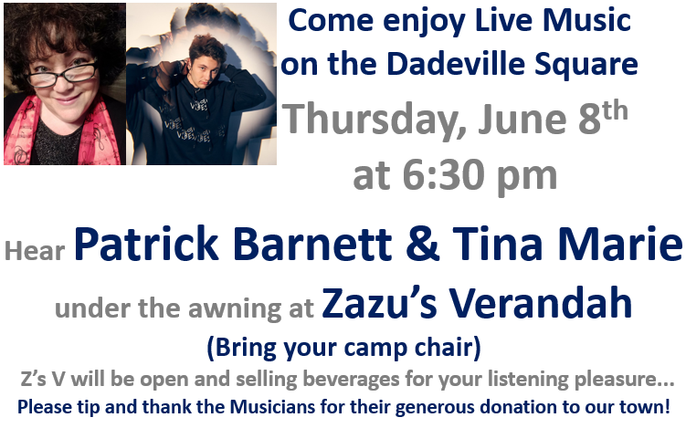 An invitation banner on live music hear tina marie