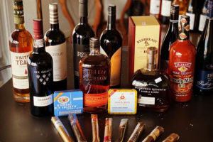 wine, bourbon, and cigars