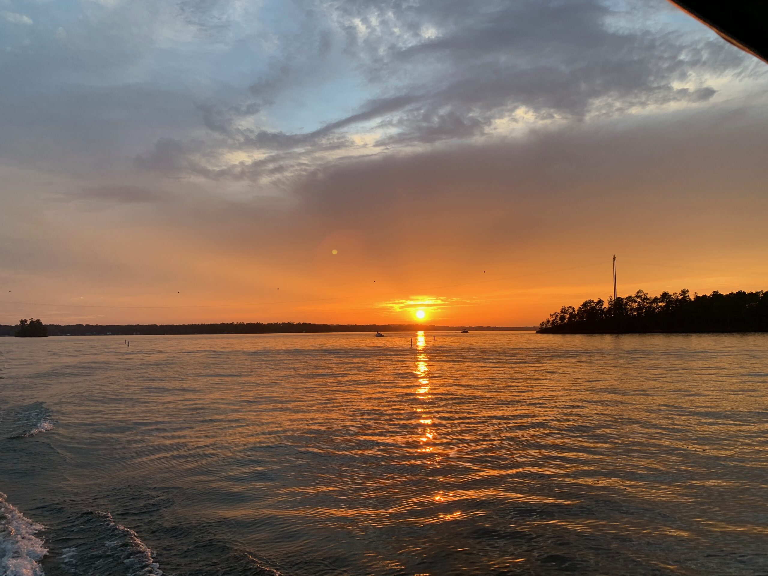 sunset on lake