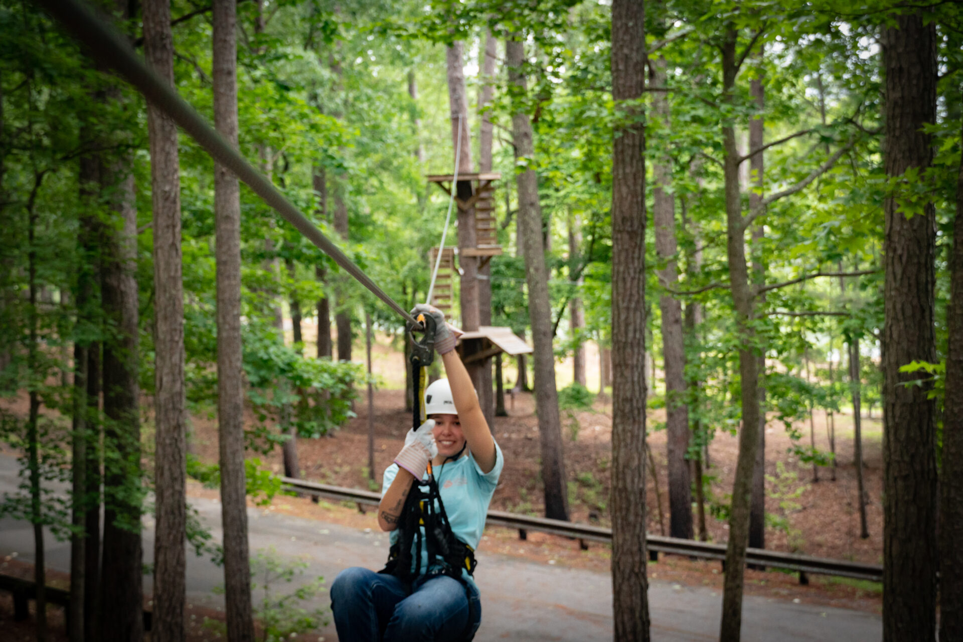 girl on zipline