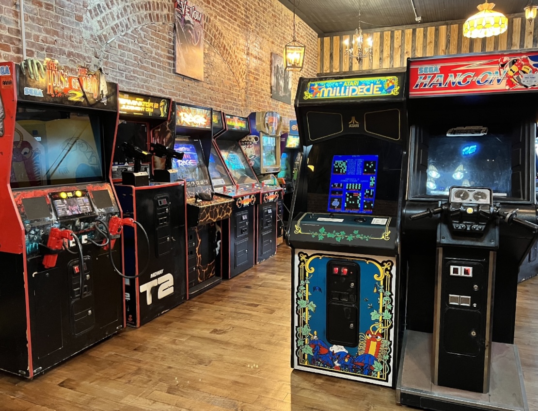 Row of arcade cabinets