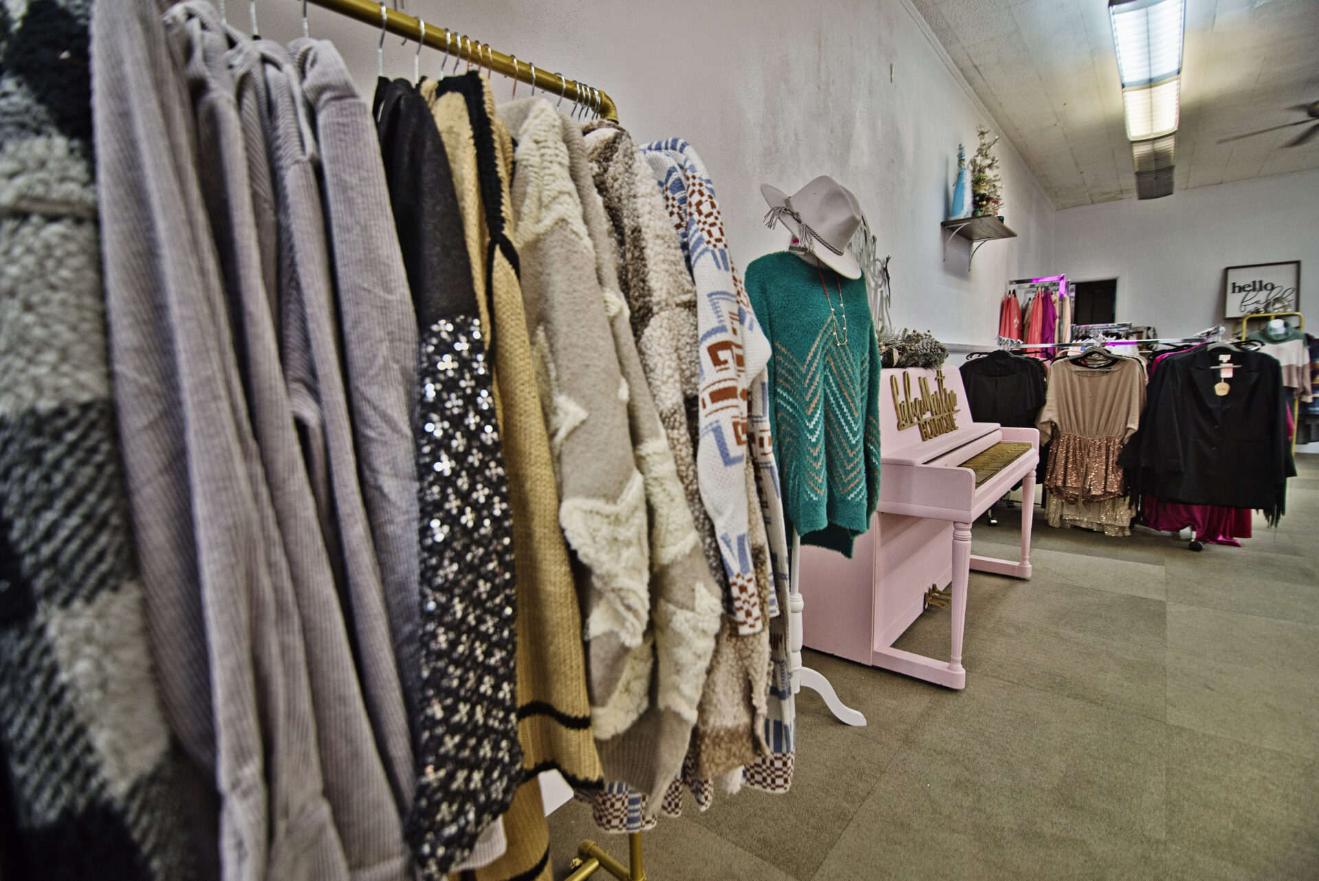 Clothing rack at Lake Martin Boutique