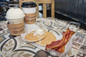 Nirvana Latte cups and breakfast