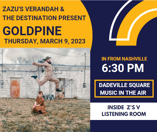 Poster for Goldpine concert at Zazu's Verandah