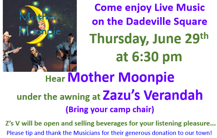 Live music invitation cover, hear mother moonpie